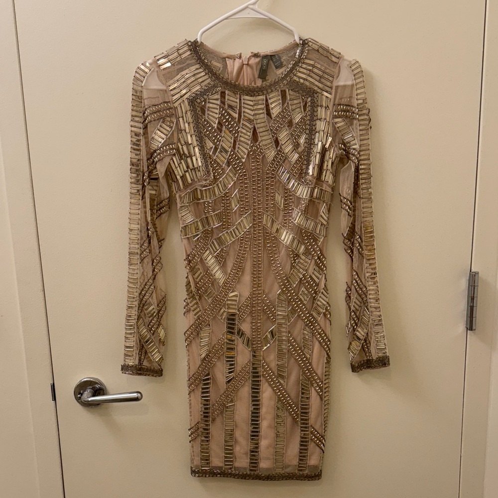 ASOS Gold Geometric Sequin Dress